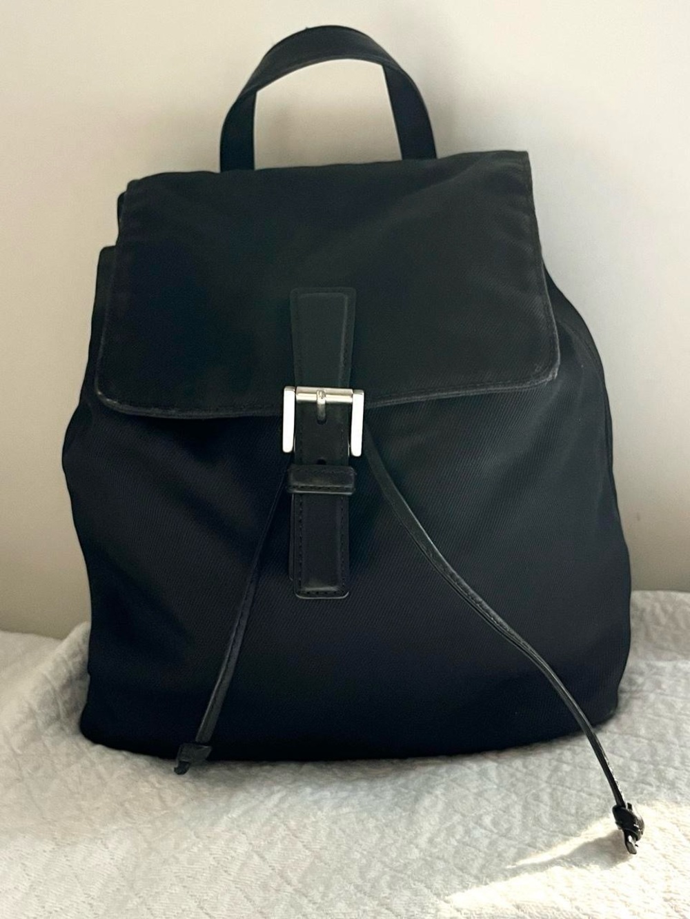 Vintage Y2K Black Coach Nylon & Leather Trim backpack